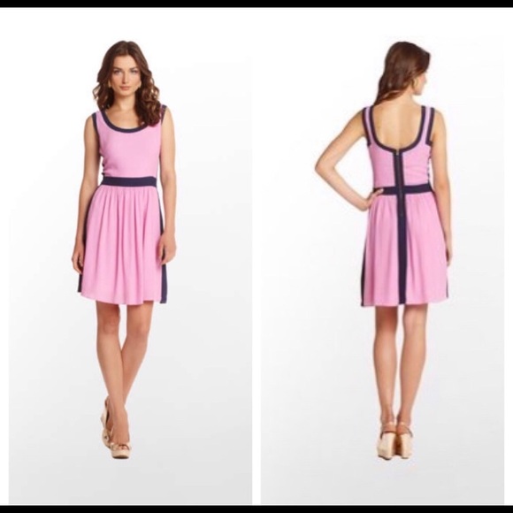 Lilly Pulitzer Dress Pink Navy 4 - Picture 2 of 7